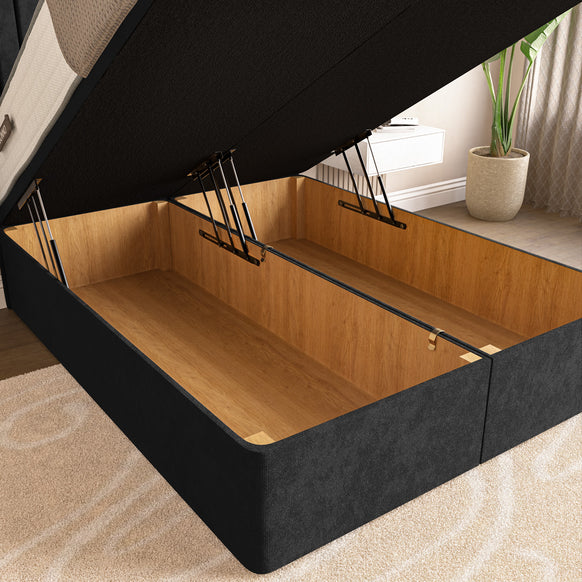 Rome Ottoman Divan Bed - Black Naples