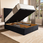 Rome Ottoman Divan Bed - Black Plush Velvet