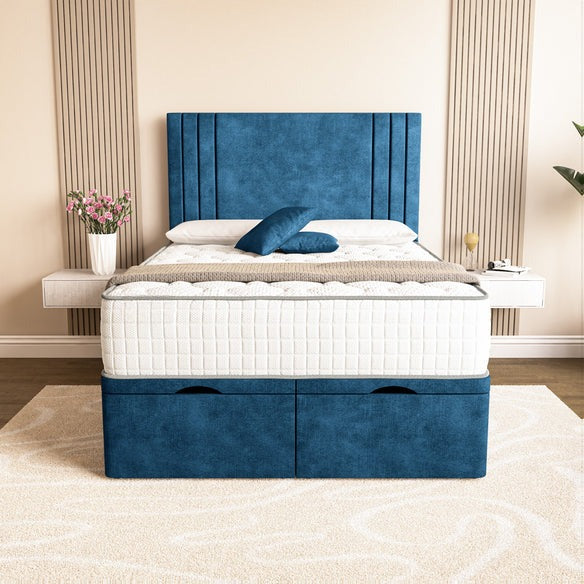 Rome Ottoman Divan Bed - Blue Coniston