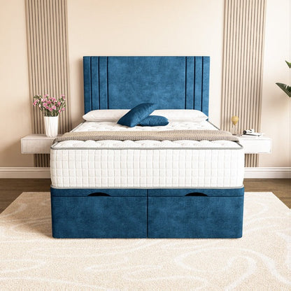 Rome Ottoman Divan Bed - Blue Coniston