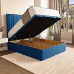 Rome Ottoman Divan Bed - Blue Plush Velvet