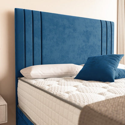 Rome Ottoman Divan Bed - Blue Plush Velvet