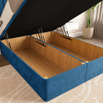 Rome Ottoman Divan Bed - Blue Plush Velvet