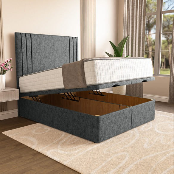 Rome Ottoman Divan Bed - Charcoal Chenille
