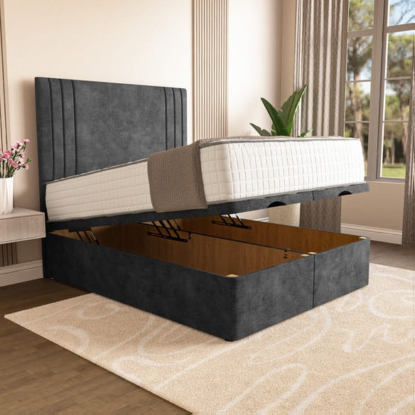Rome Ottoman Divan Bed - Charcoal Coniston