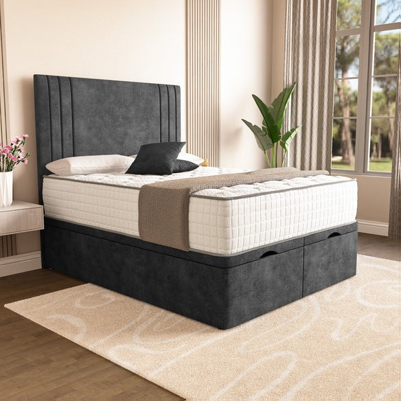 Rome Ottoman Divan Bed - Charcoal Coniston