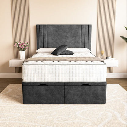 Rome Ottoman Divan Bed - Charcoal Coniston