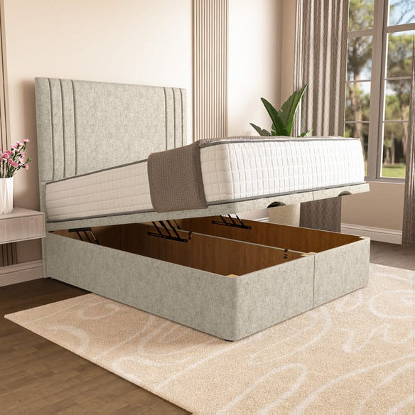 Rome Ottoman Divan Bed - Cream Chenille