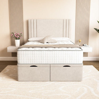 Rome Ottoman Divan Bed - Cream Naples