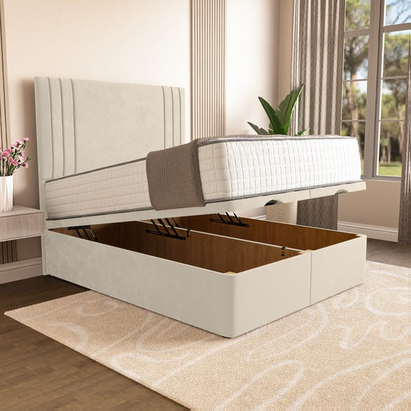 Rome Ottoman Divan Bed - Cream Plush Velvet