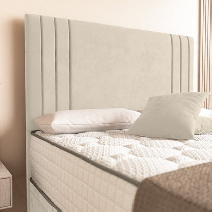 Rome Ottoman Divan Bed - Cream Plush Velvet