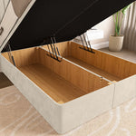 Rome Ottoman Divan Bed - Cream Plush Velvet