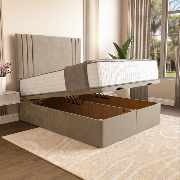 Rome Ottoman Divan Bed - Mink Plush Velvet