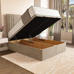 Rome Ottoman Divan Bed - Mink Plush Velvet