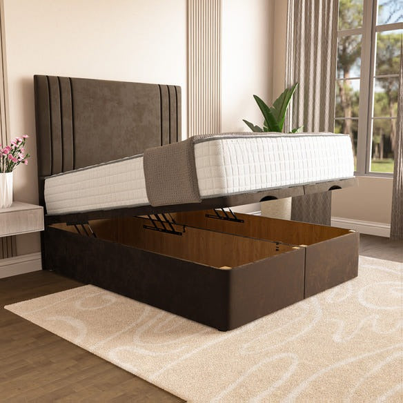 Rome Ottoman Divan Bed - Mocca Plush Velvet