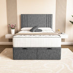 Rome Ottoman Divan Bed - Silver Chenille
