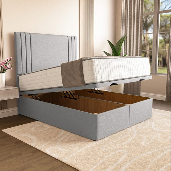 Rome Ottoman Divan Bed - Silver Linoso