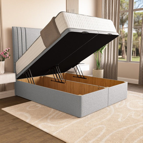 Rome Ottoman Divan Bed - Silver Linoso