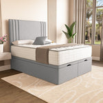 Rome Ottoman Divan Bed - Silver Linoso