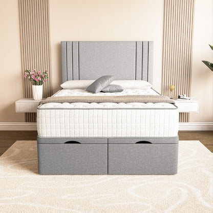 Rome Ottoman Divan Bed - Silver Linoso