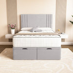 Rome Ottoman Divan Bed - Silver Plush Velvet