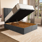 Rome Ottoman Divan Bed - Steel Plush Velvet