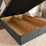Rome Ottoman Divan Bed - Steel Plush Velvet