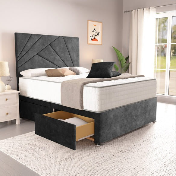 San Diego Divan Bed - Charcoal Coniston