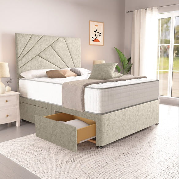 San Diego Divan Bed - Cream Chenille