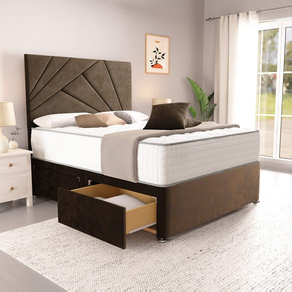 San Diego Divan Bed - Mocca Plush Velvet