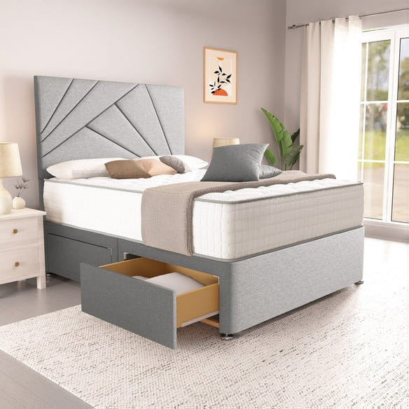San Diego Divan Bed - Silver Linoso
