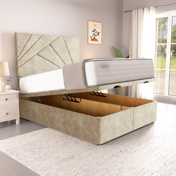 San Diego Ottoman Divan Bed - Almond Coniston