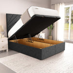 San Diego Ottoman Divan Bed - Black Chenille