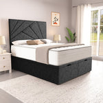 San Diego Ottoman Divan Bed - Black Chenille
