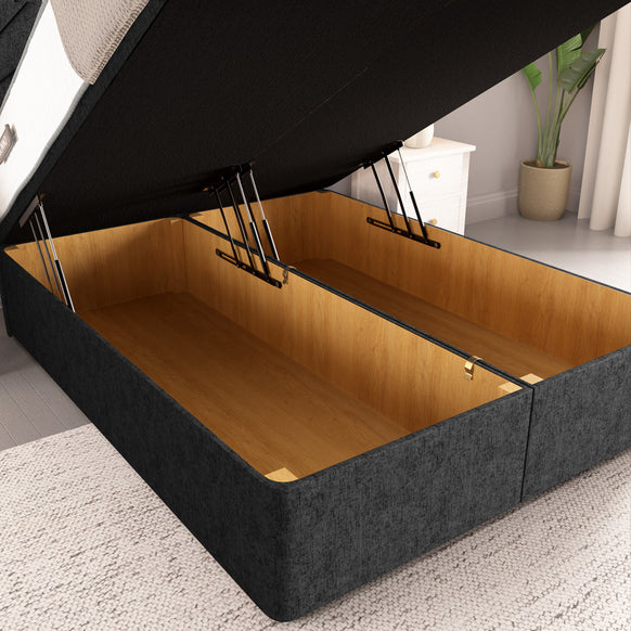 San Diego Ottoman Divan Bed - Black Chenille