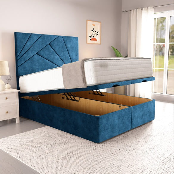 San Diego Ottoman Divan Bed - Blue Coniston
