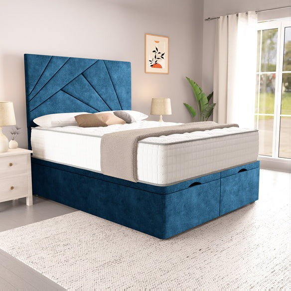 San Diego Ottoman Divan Bed - Blue Coniston