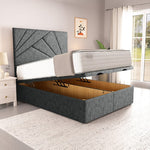 San Diego Ottoman Divan Bed - Charcoal Chenille