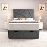 San Diego Ottoman Divan Bed - Charcoal Chenille