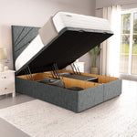 San Diego Ottoman Divan Bed - Charcoal Chenille