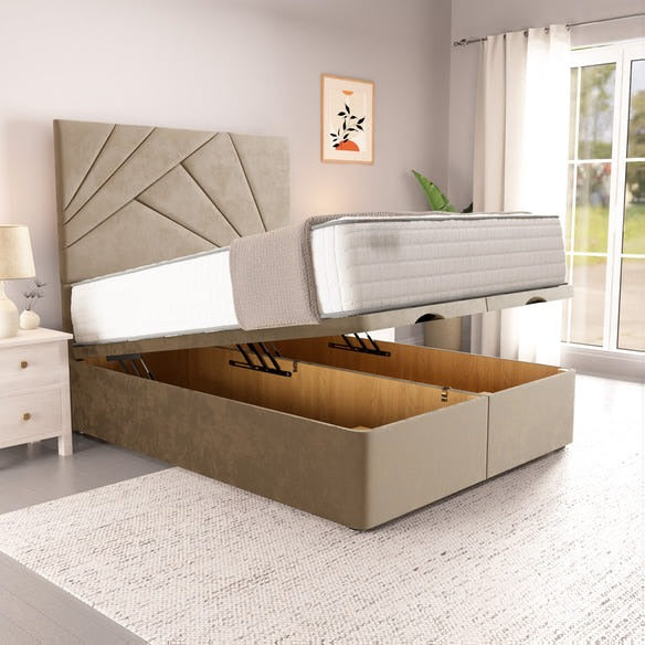 San Diego Ottoman Divan Bed - Mink Plush Velvet