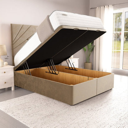 San Diego Ottoman Divan Bed - Mink Plush Velvet