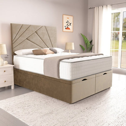San Diego Ottoman Divan Bed - Mink Plush Velvet