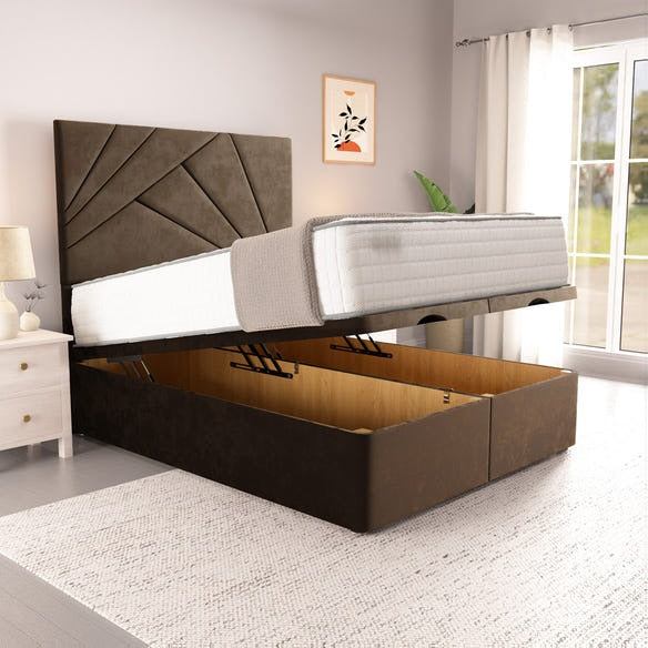 San Diego Ottoman Divan Bed - Mocca Plush Velvet
