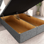 San Diego Ottoman Divan Bed - Silver Chenille