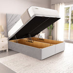 San Diego Ottoman Divan Bed - Silver Plush Velvet