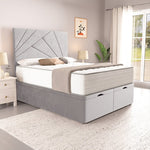 San Diego Ottoman Divan Bed - Silver Plush Velvet