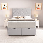 San Diego Ottoman Divan Bed - Silver Plush Velvet
