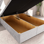 San Diego Ottoman Divan Bed - Silver Plush Velvet
