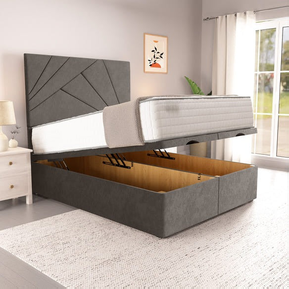 San Diego Ottoman Divan Bed - Slate Grey Naples